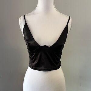 Elegant Black Satin Bralette